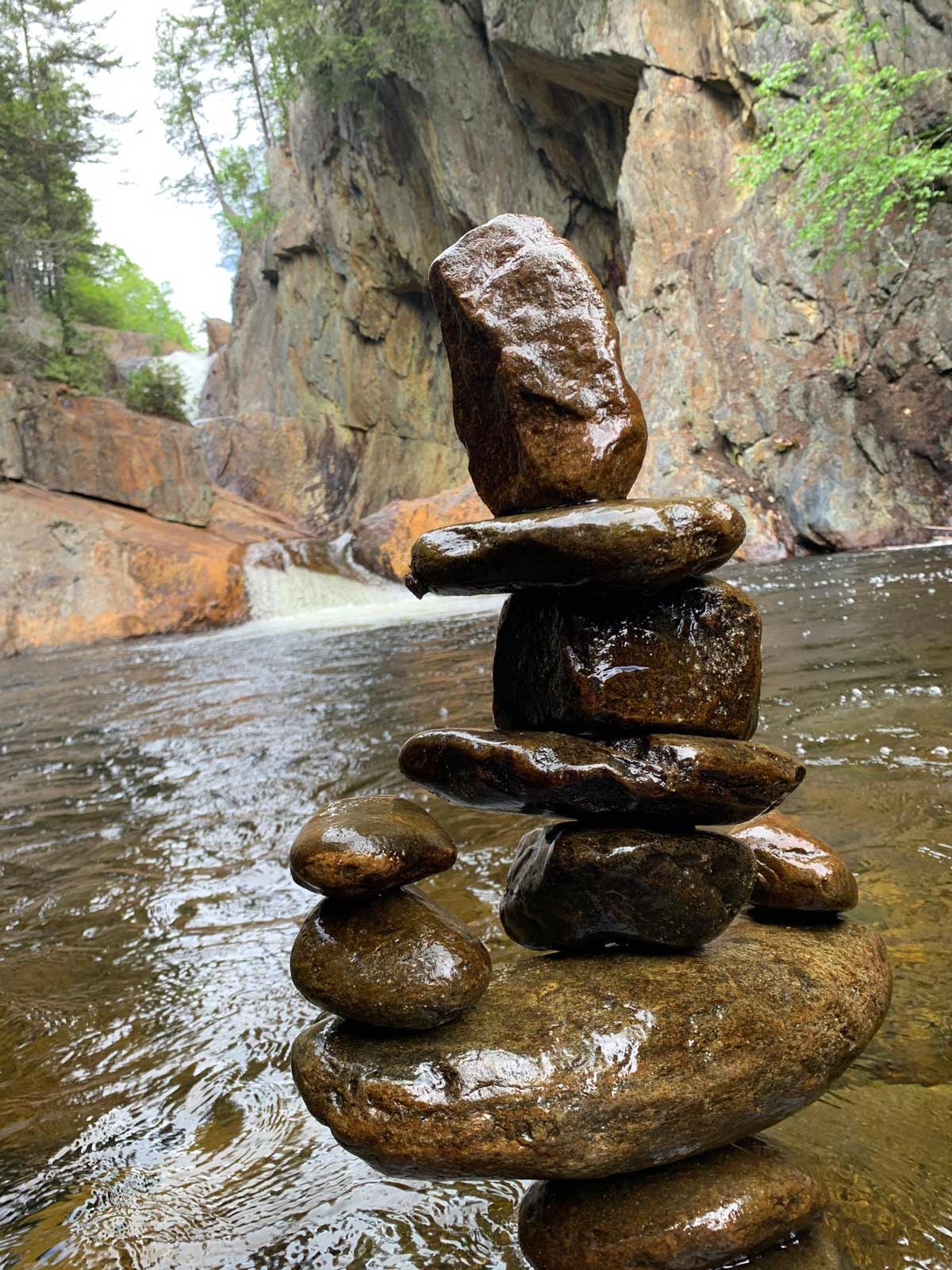 Multiple Cairns in Pond