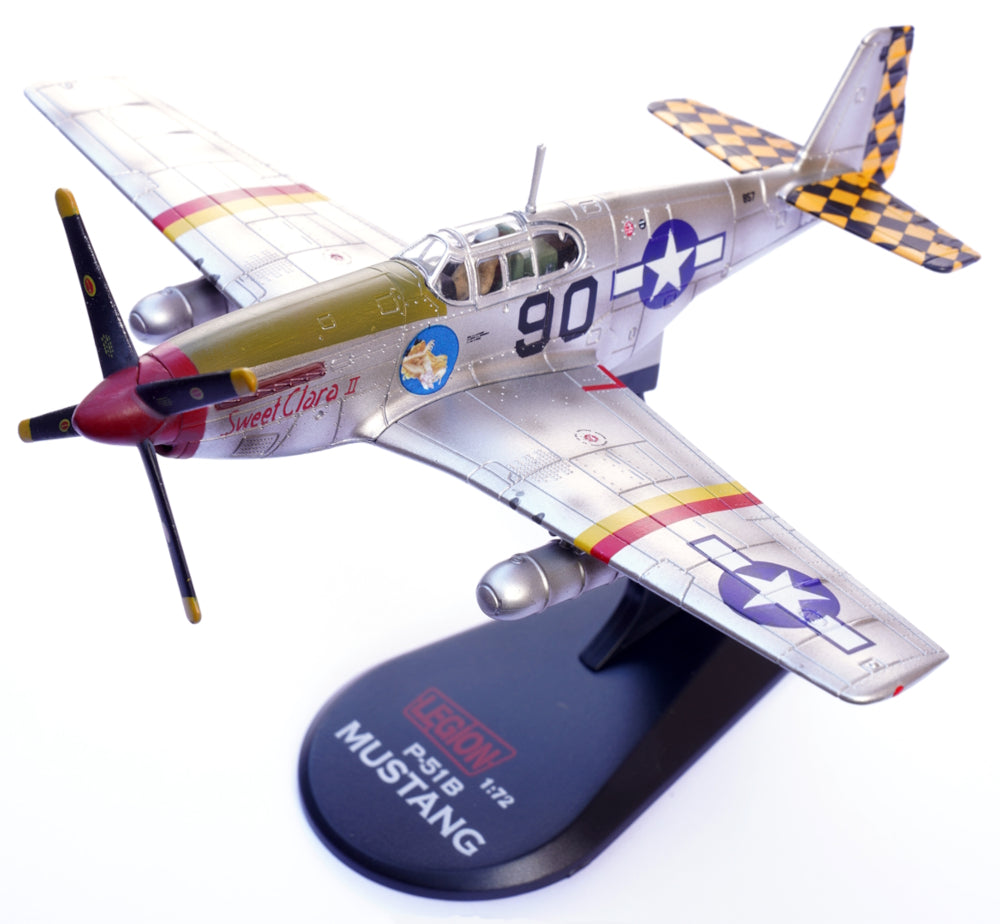 P-51 P-51B Mustang "Sweet Clara II" 319th Fighter Squadron, 325th Fighter Group "The Checkertail Clan," USAAF, Operation Reunion, Romania, 1944 1/72 Scale Diecast Metal Model by Legion