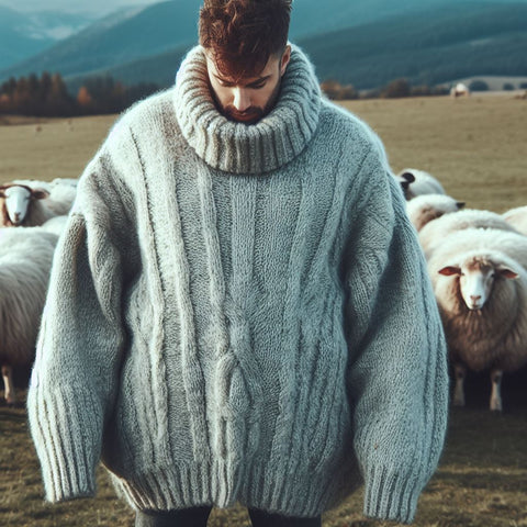 Maglione di lana allargato
