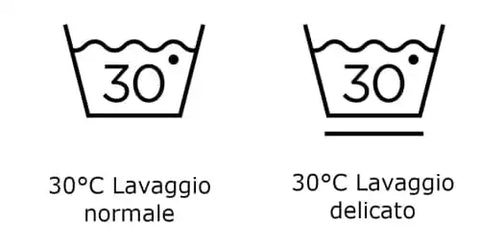 Simbolo lavaggio delicato a 30 gradi