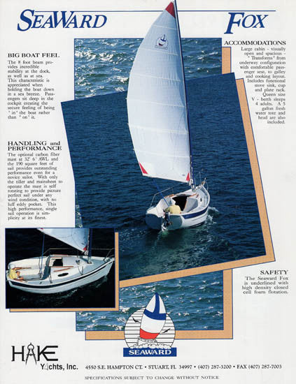 seaward fox brochure – sailinfo i boatbrochure.com