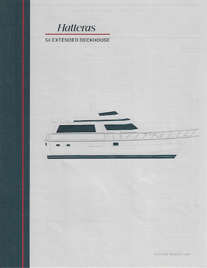 Hatteras Nudist - Hatteras 54 Extended Deckhouse Motor Yacht Specification Brochure â€“  SailInfo I boatbrochure.com
