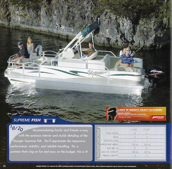 2008 voyager pontoon boat