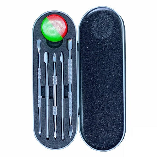  Dab And Wax Metal Tool Kit With Silicone Container 