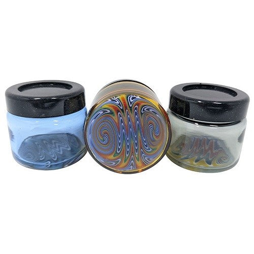  38MM Glass WigWag Storage Jar 