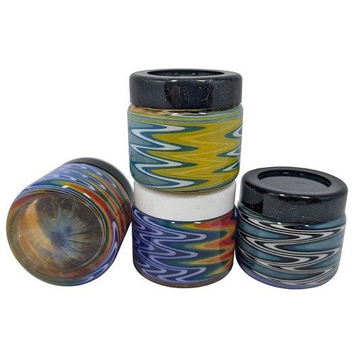  38MM Glass ZigZag Storage Jar 