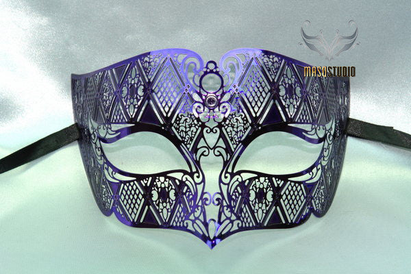 Metal Males Purple Mask Masquerade Mask Studio