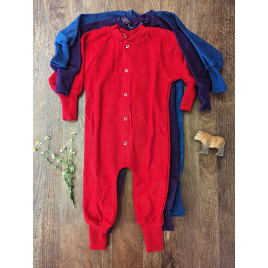 Cosilana - Organic Wool Terry Baby Pajama with Feet – Nature's