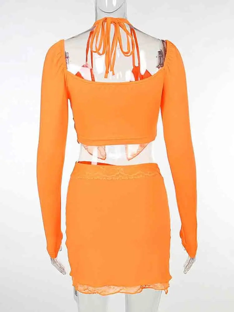High Stretch Lace Up Top Two Piece Set for Women - Image 8