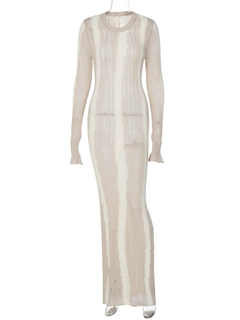 Flirty See-Through Maxi Dress for Fall festival party