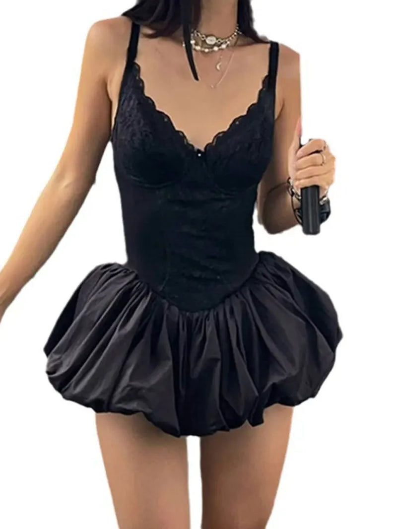 Feminine Lace Mini Dress with Sexy Backless Detail for Women - Image 6