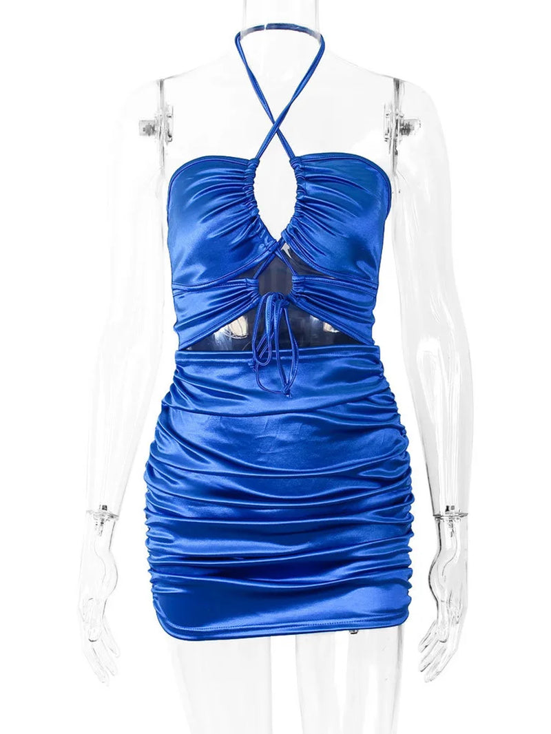 Satin Sleeveless Spaghetti Strap Party Dress for Women Summer - Image 6