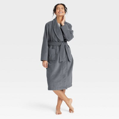 New - Women's Terry Robe - Auden Dark Gray XS/S - Secondipity