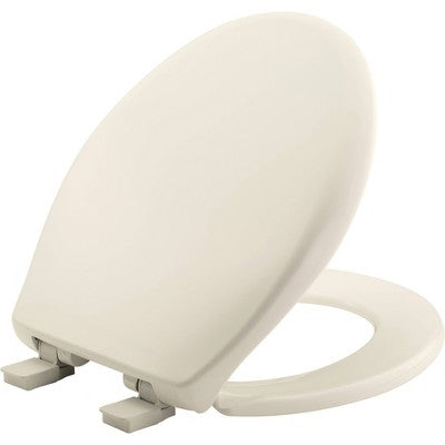 New - Affinity Soft Close Round Plastic Toilet Seat with Easy Cleaning and Never Loosens Beige - Mayfair by Bemis - Secondipity