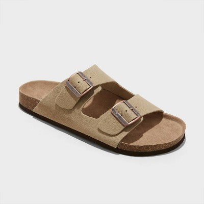 New - Men's Jerry Genuine Suede Sandals - Goodfellow & Co Taupe 11 - Secondipity