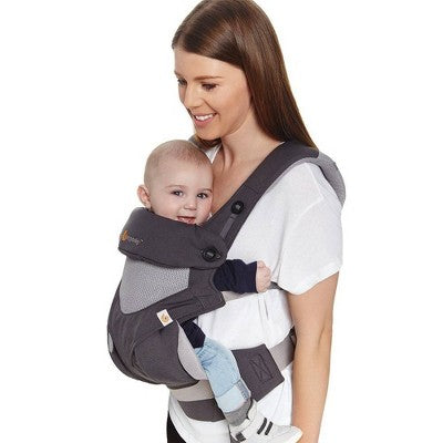 Ergobaby 360 Cool Air Breathable Mesh All Position Baby Carrier with Lumbar Support - Carbon Gray 12-45lb - Secondipity