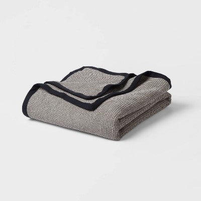 King Micro Waffle Coverlet Black - Threshold™ Threshold