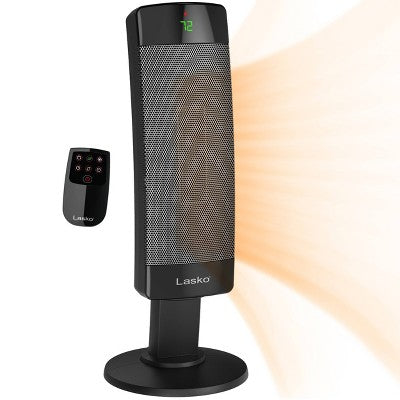 New - Lasko Ceramic Pedestal Tower Indoor Heater Black 1500W CS27600 Lasko