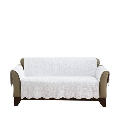 New - Floral Loveseat Furniture Protector White - Sure Fit - Secondipity