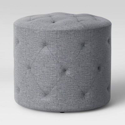 Caroline Tufted Ottoman Charcoal - Threshold Threshold