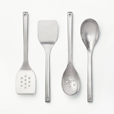 New - 4pc Stainless Steel Kitchen Utensil Set Silver - Figmint - Secondipity