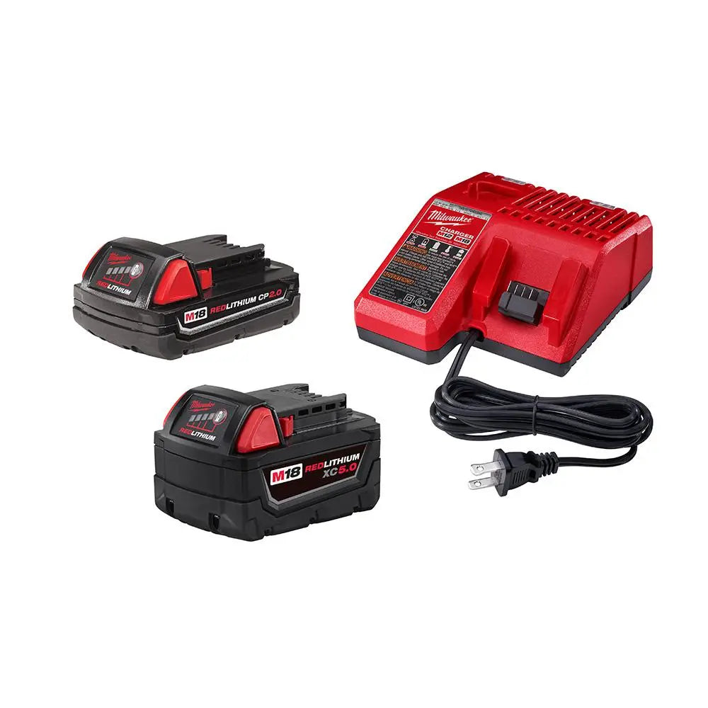 Open Box -  Milwaukee M18 18-Volt Lithium-Ion Starter Kit with One 5.0 Ah and One 2.0 Ah Battery and Charger - Secondipity