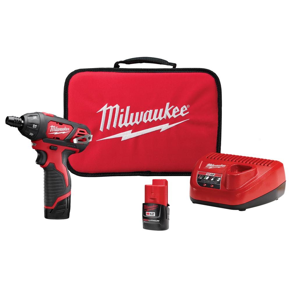 Open Box -  Milwaukee 2401-22 M12 12-Volt Lithium-Ion 1/4 in. Hex Cordless Screwdriver Kit Milwaukee