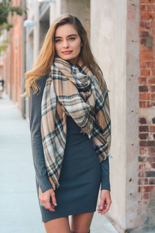 Classic Plaid Blanket Scarf – the friday collective