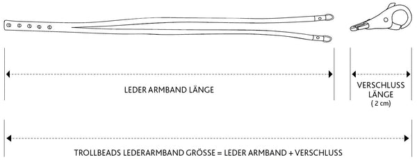 Leder Armband Größentabelle