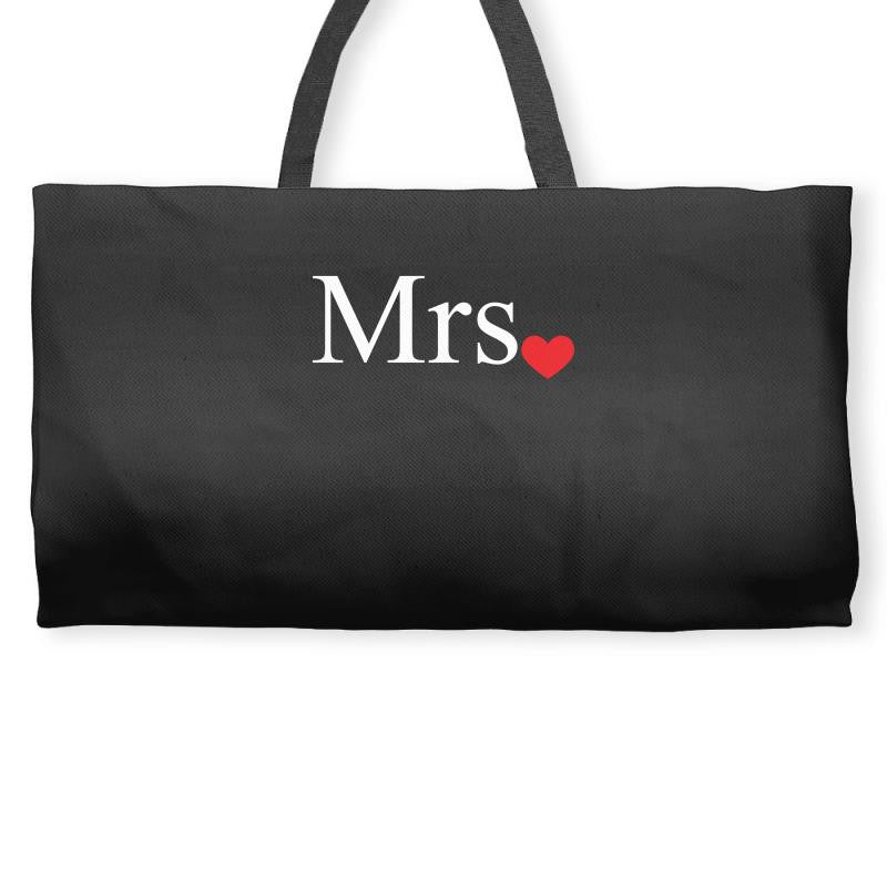 Mrs with heart dot (Mr and Mrs set) Weekender Totes