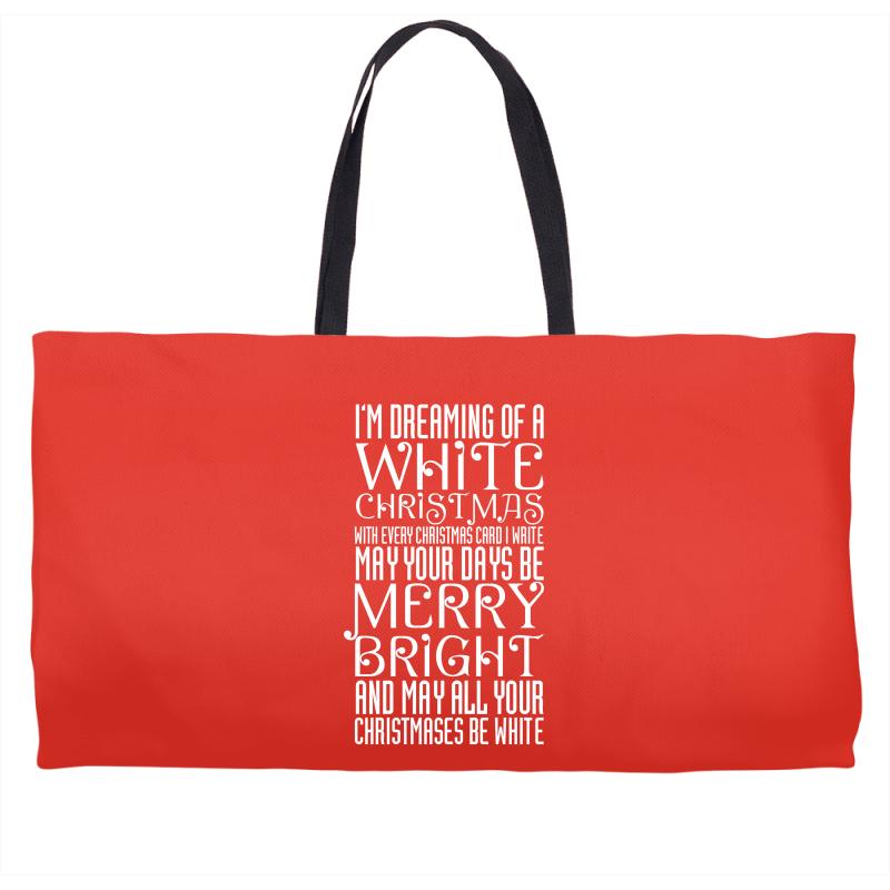 white christmas Weekender Totes