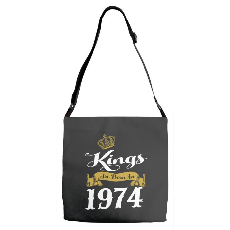 kings are born in 1974 Adjustable Strap Totes