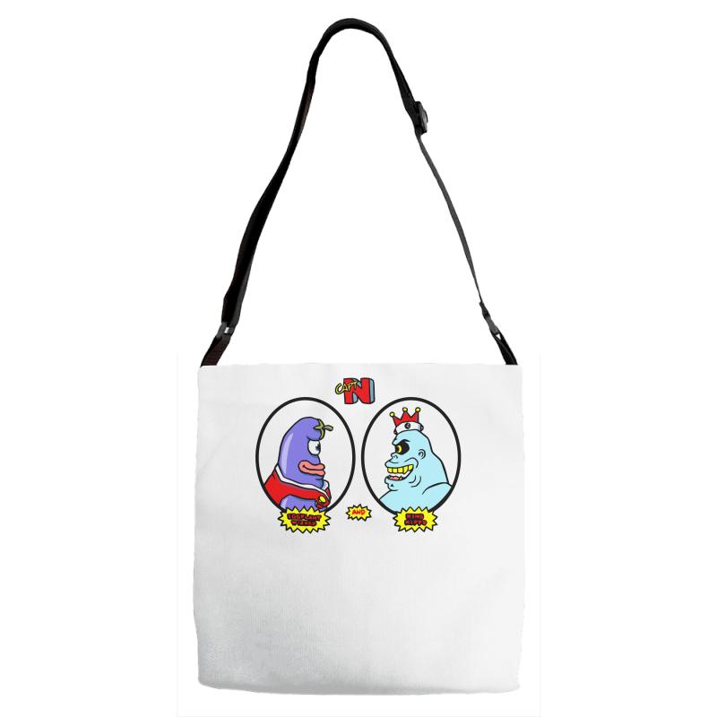 eggplant wizard and king hippo Adjustable Strap Totes