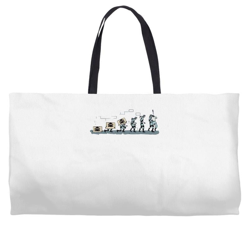 evolution of espionage Weekender Totes