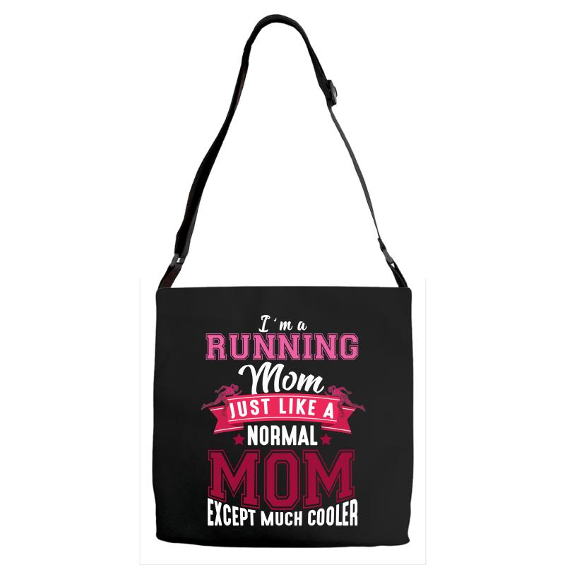 running mom white Adjustable Strap Totes