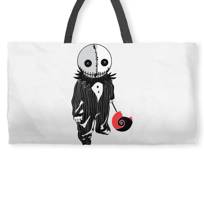 creepy doll trick or treat Weekender Totes