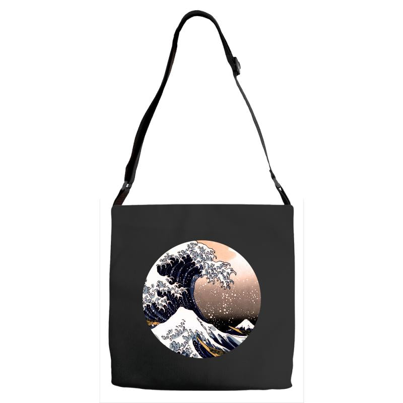 Great Wave Of Kanagawa Hokusai Pocket Adjustable Strap Totes