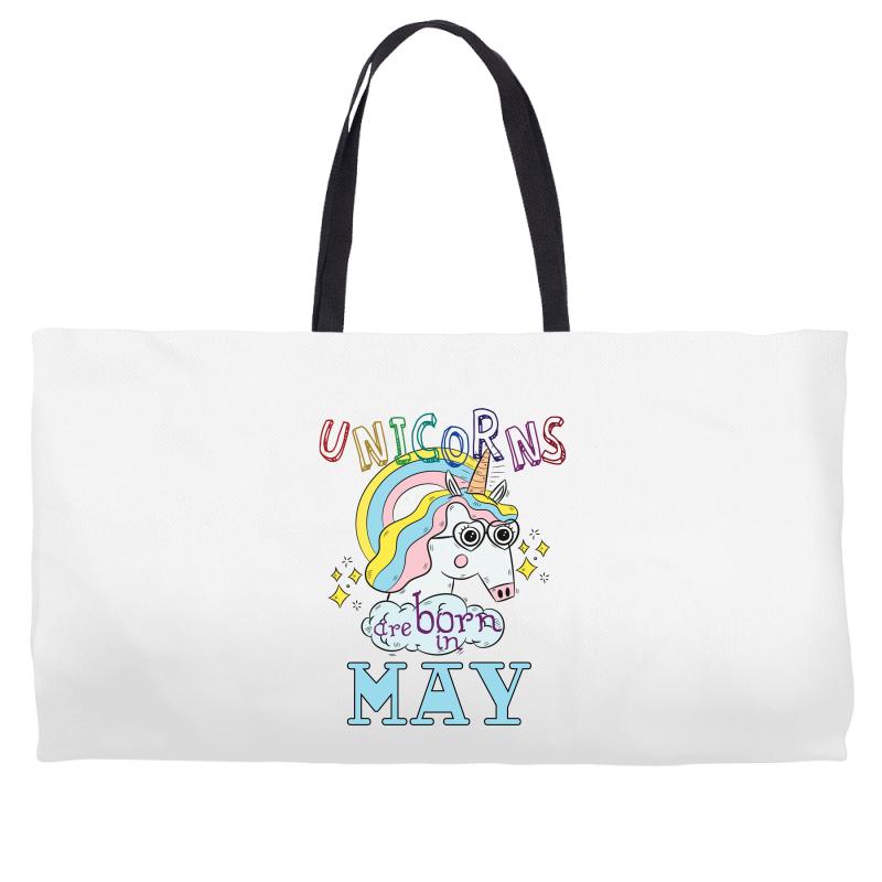 unicorns are born in may cute unicorn Weekender Totes