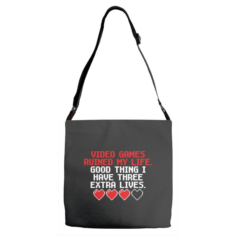 Video Games Ruined My Life Adjustable Strap Totes