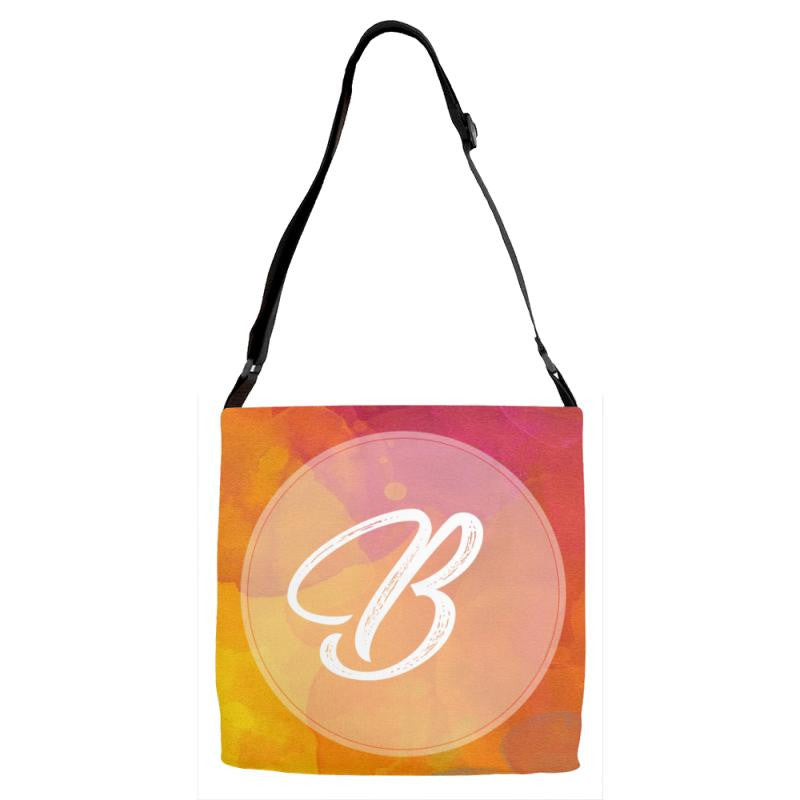 letter B initial Adjustable Strap Totes