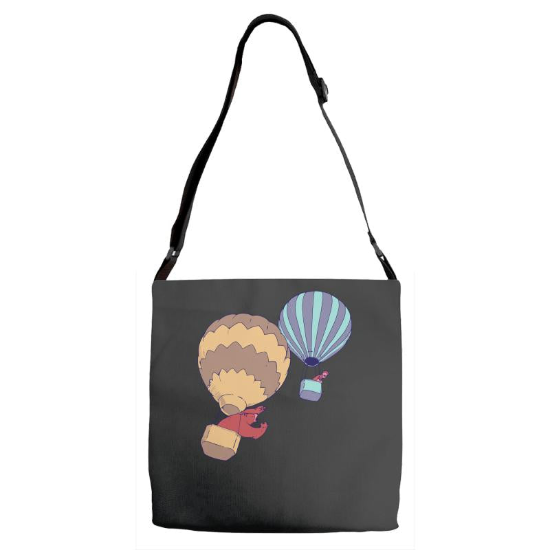 hot bear balloon Adjustable Strap Totes