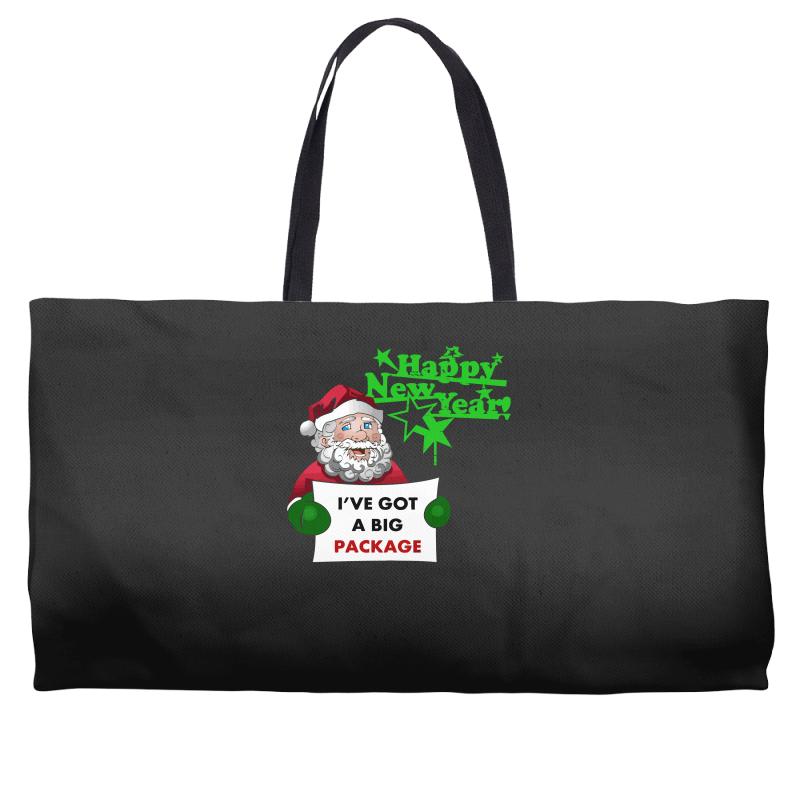 heapy new year funny santa claus christmas Weekender Totes