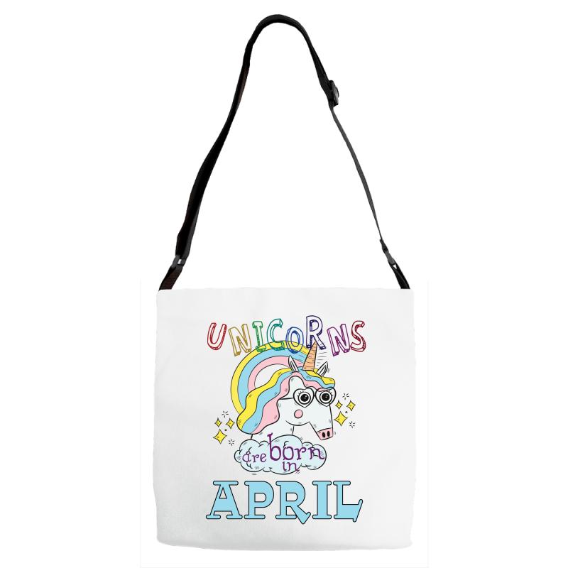 unicorns are born in april cute unicorn Adjustable Strap Totes