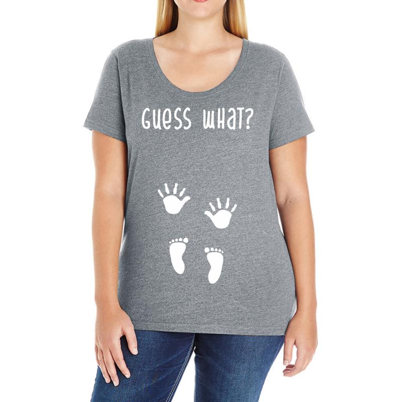 Guess What Baby Inside Pregnancy Announcement Ladies Curvy T-Shirt