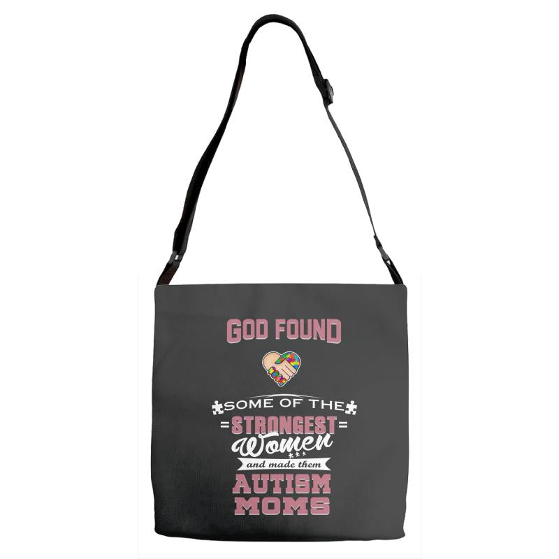 god found autism moms Adjustable Strap Totes