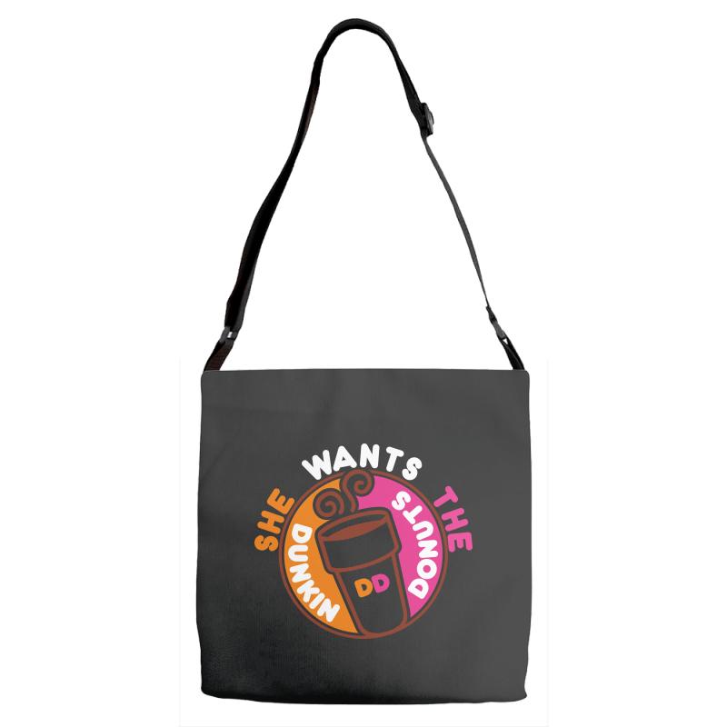 She Wants The D Dunkin Donuts Adjustable Strap Totes