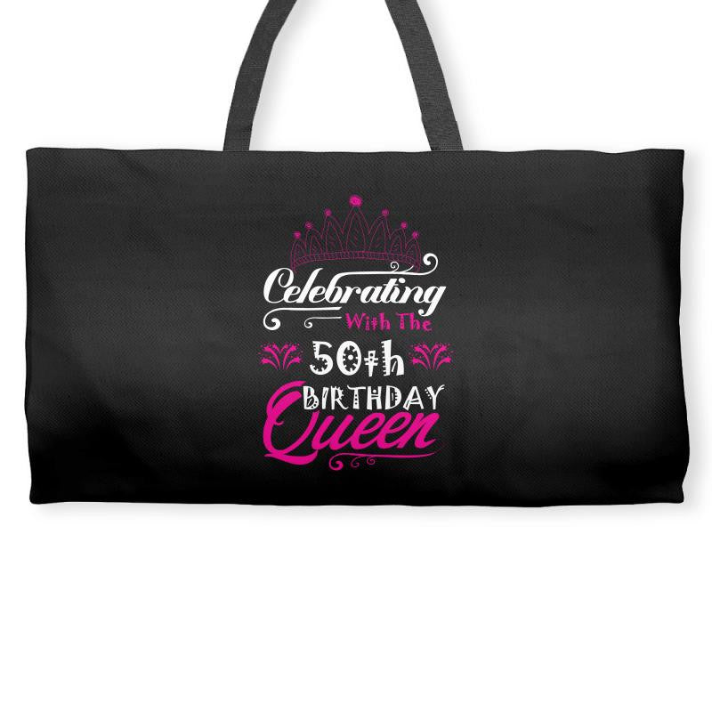 Celebrating With The 50th Birthday Queen Weekender Totes