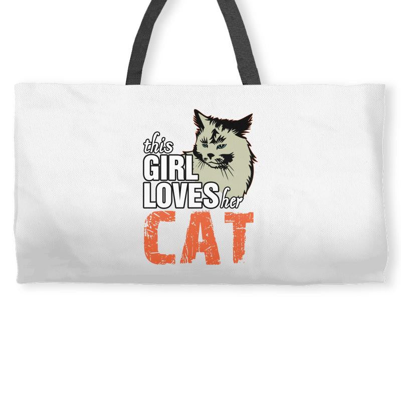 This Girl Loves Her Cat Weekender Totes