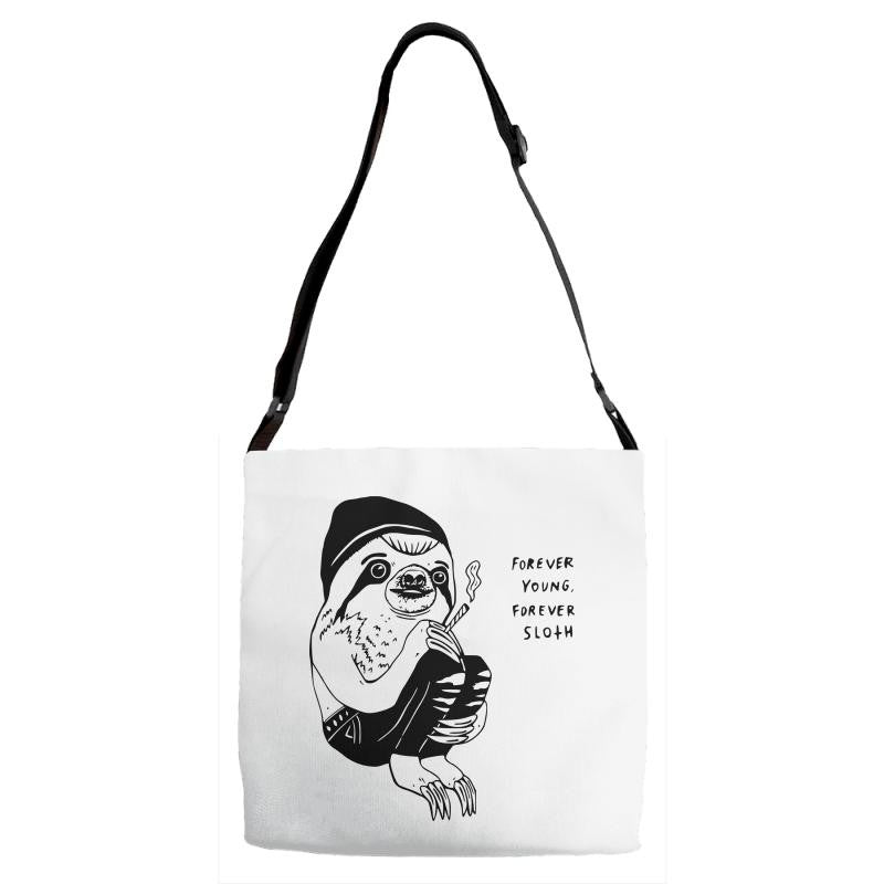 forever young forever sloth Adjustable Strap Totes