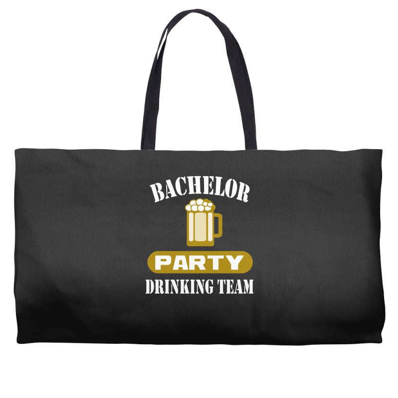 bachelor party drinking team wedding groomsmen bridal funny Weekender Totes